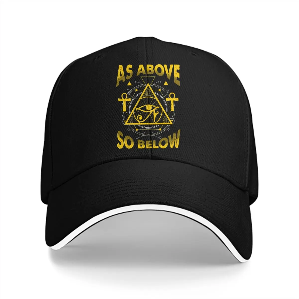 Egyptian Ancient Egypt Culture Hat Peaked Men's Cap As Above So Below Sacred Geometry Personalized Visor Protection Hats