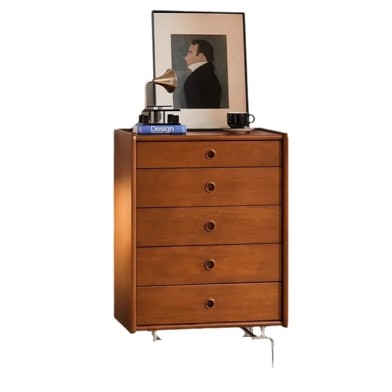 

Retro solid wood chest of drawers Nordic small apartment bedroom storage storage drawer large capacity multi-functional living