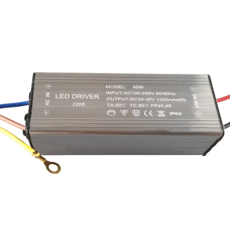 high power factor 40W LED driver 4KV surge‑proof wide‑voltage 85‑264V constant current waterproof power