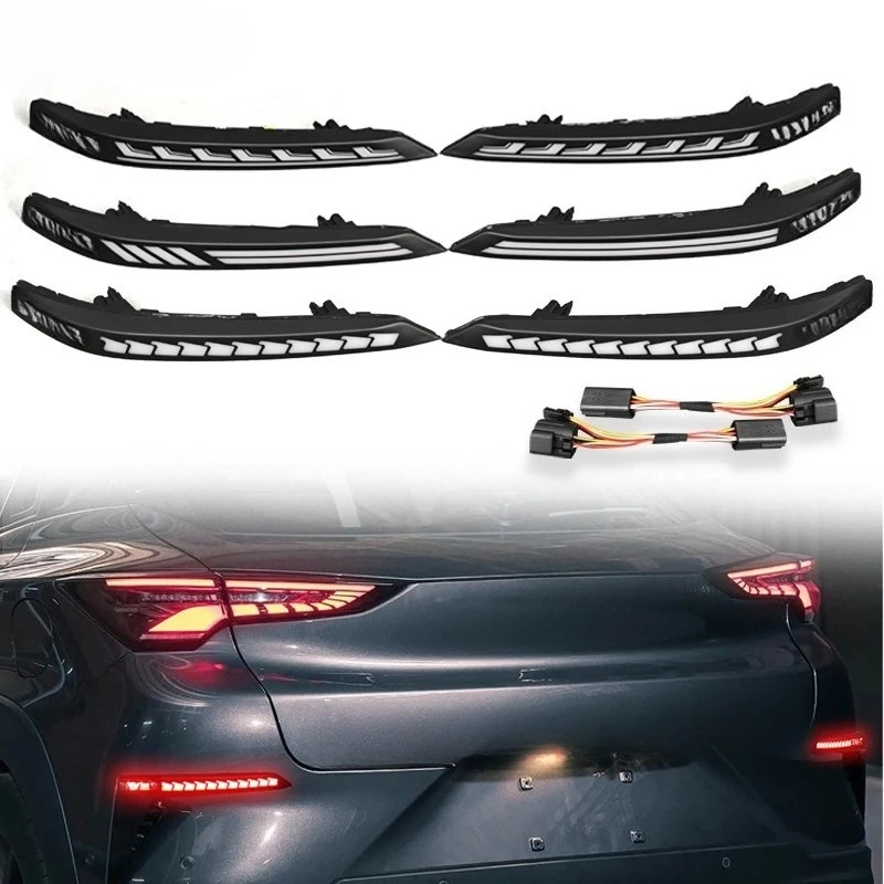 For Changan UNIT 2020-2026 Led Rear Bumper Light Reflector Dymanic Turn Signal Brake Light Modification Accessories
