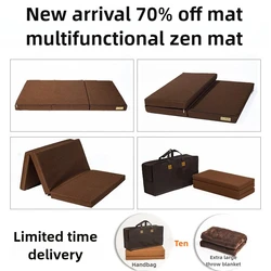 4-Inch Foldable Memory Foam Mattress, Portable Camping Topper, Compact Sleeping Pad, Travel-Friendly Mattress with Storage