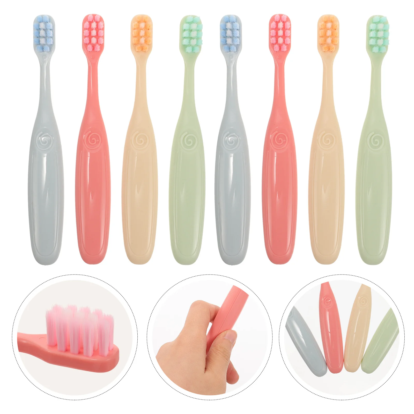 

8Pcs Kids Toothbrushes Soft Bristles Wear-Resistant Non-Slip Handle Comfortable Grip Teeth Cleaning Baby Toothbrush