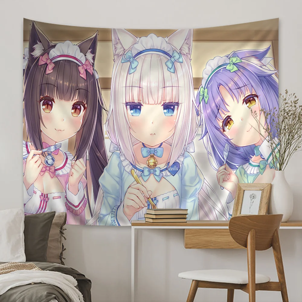 N-Nekopara C-Chocola Hanging Bohemian Tapestry Indian Buddha Wall Decoration Witchcraft Hippie Cheap Hippie Wall Hanging