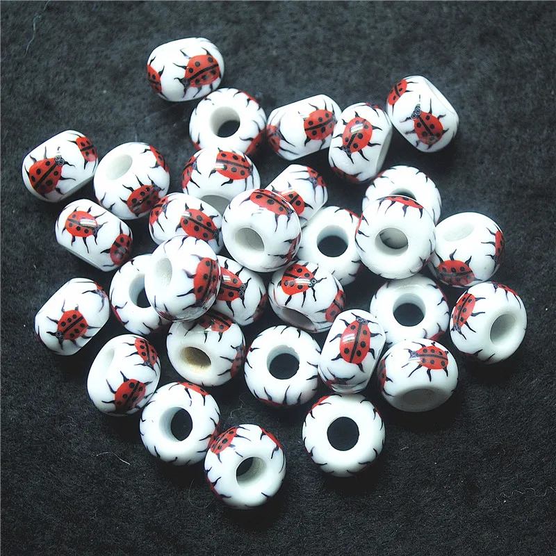 10PCS Hot Women Bracelets Making Beads 10X15MM BIG HOLE 5MM Inner With Beatles Bug Hot Selling