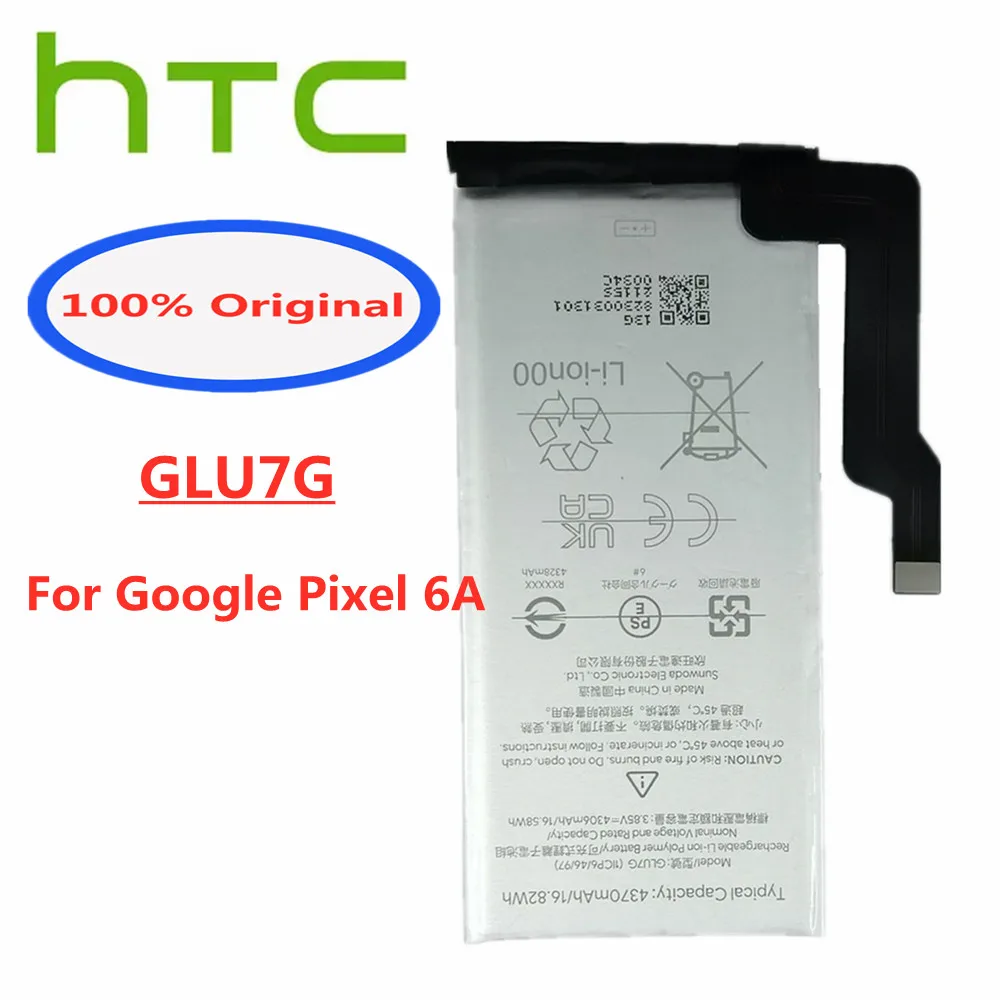 

New 4370mAh GLU7G Mobile Phone Battery For HTC Google Pixel 6A 6 A High Quality Replacement Built-in Battery Batteries Bateria