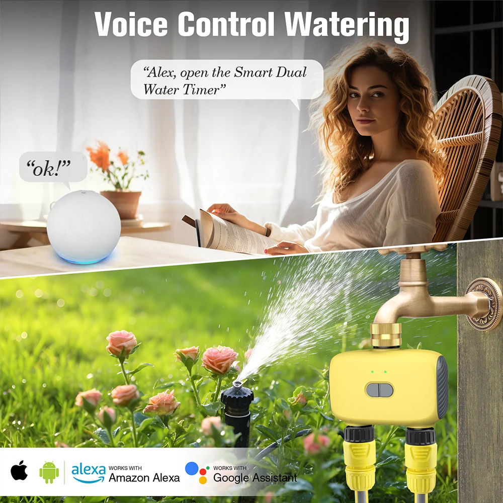 Bluetooth Garden Water Timers Rain Delay Programmable Automatic Sprinkler Drip Irrigation Valve Controller Watering Timer