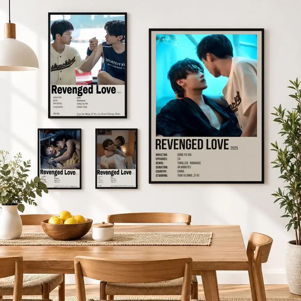 Revenged Love Poster Waterproof HD Modern Peel And Stick Wall Decor Living Room Dorm Garage