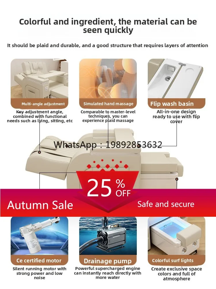 

ZZ Nail Salon Foot Spa Electric Multifunctional Nail and Eyelash Salon Chair