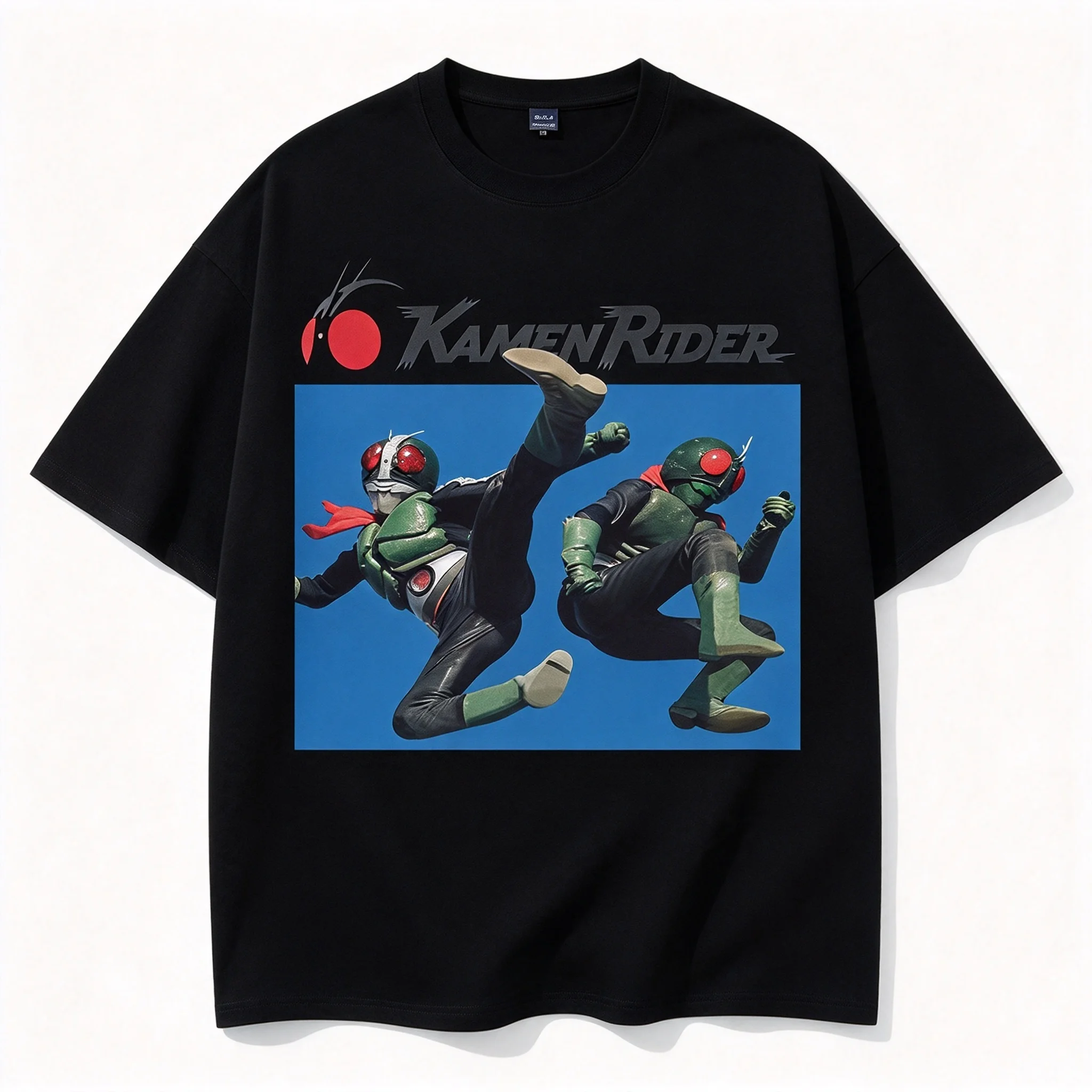 Kamen Knight Shirt Retro Style Japanese Special Photo Unisex Pattern T-shirt Masked Knight Poster Pattern T-shirt Y2k Streetwear