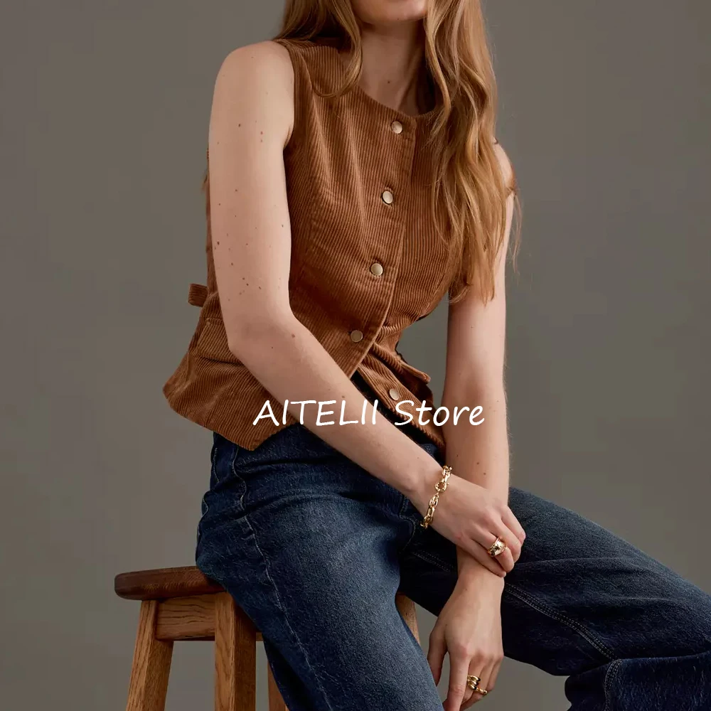 

Женский вельветовый жилет, женская весенняя одежда, повседневная верхняя одежда, жилет, женская одежда, элегантные женские жилеты, модные пальто, куртки