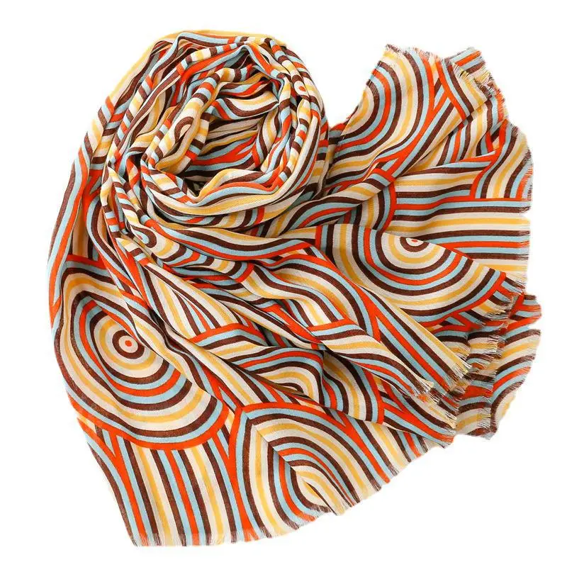 2023 New Cotton Circle Pattern Fringe Scarf Shawls Women Soft Spot Print Wrap Hijab Free Shipping