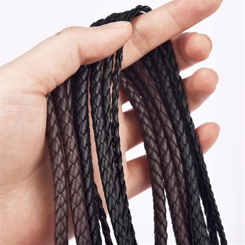 2 Meters 3mm/4mm/5mm/6mm Four Strand Cores Artificial Leather Braided Rope Cords For DIY Sewing Woven Necklace Bracelet Supplies