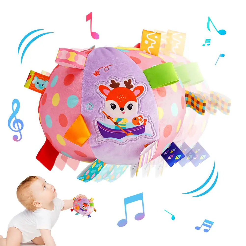 Bola de chocalho de pelúcia para exercício Baby Grip, calmante mão Puzzle Ball brinquedos, Grasping Categoria, G8n5