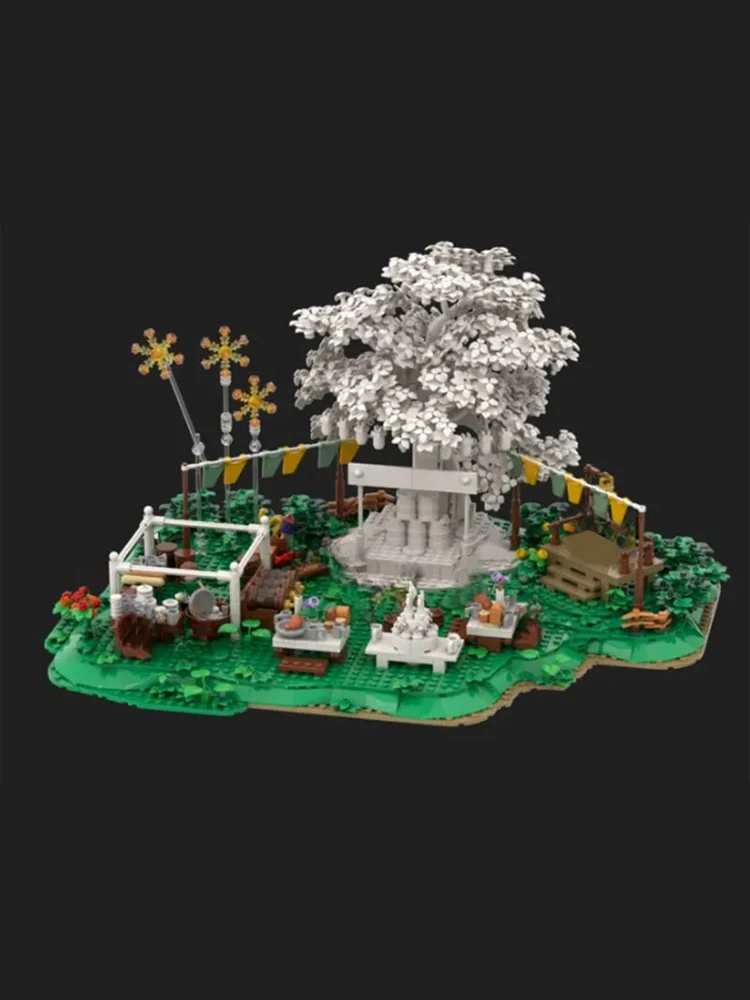 MOC forêt arbre maison construction facture Bos fête Extension scène modèle bricolage assemblage blocs de construction jouet cadeau d'anniversaire pour enfants