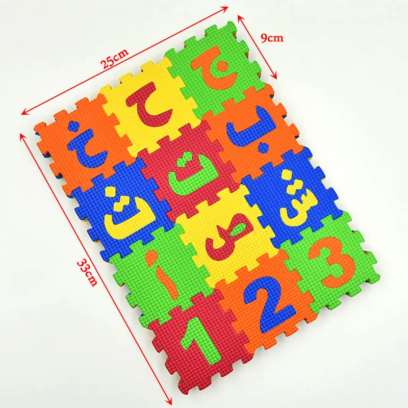 HOT 36 Pcs Children Mini EVA Foam Arab Alphabet Letters Numbers Floor Soft Baby Mat 3D Puzzle Kids Educational Toys