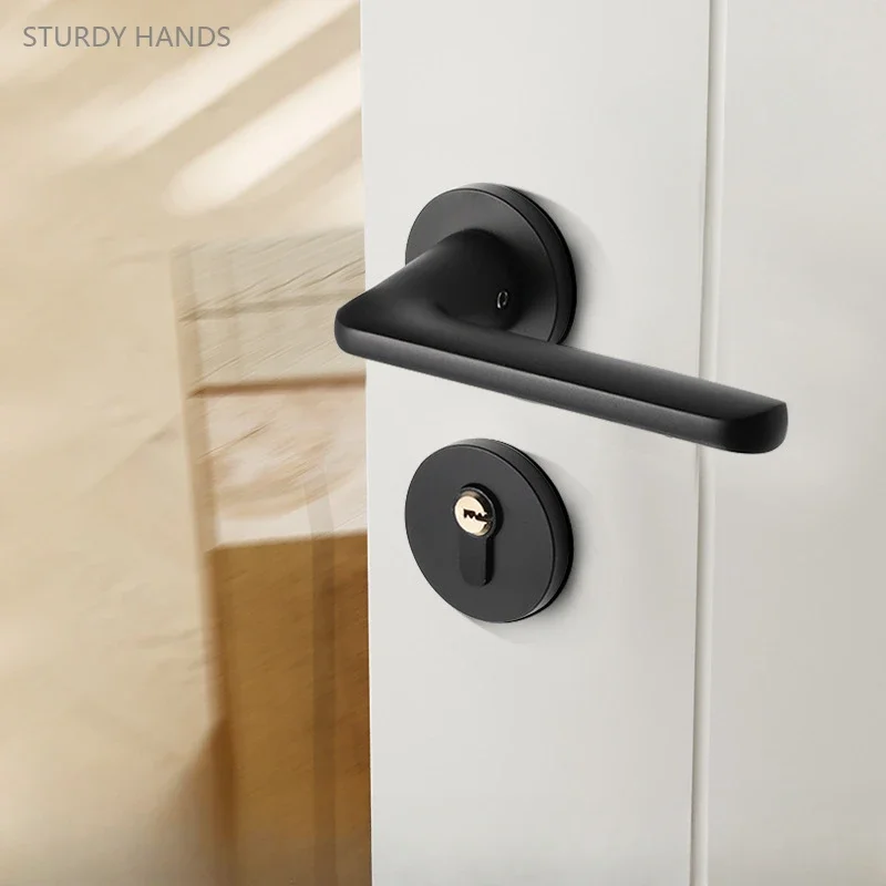 1 set of aluminum alloy silent door lock modern simple bedroom solid wood door handle universal handle split lock