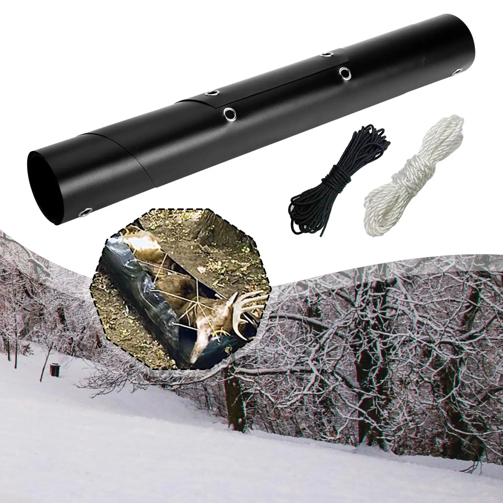 HDPE Material Deer Drag Sled Compact Roll Up Game Hauler with Ropes for Outdoor Ice Fishing Camping