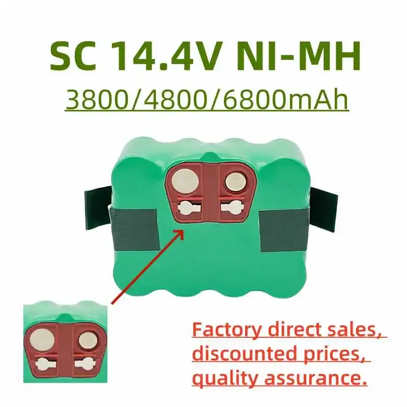 14.4V SC3800/4800/6800mAh nickel hydrogen battery suitable for vacuum cleaner robot KV8 XR210 XR510 XR210A XR210B XR510B