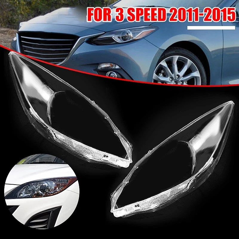 Car Headlight Lens Cover Shell Replacement for Mazda 3 Speed 2011 2012 2013 2014 2015, Left Side