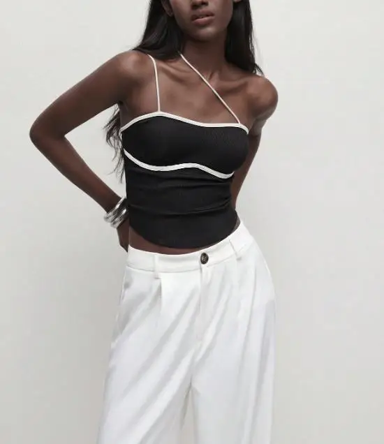 

2026 Spring/summer Elegant New Fashion Casual Women's Unique Design Tank Top Sexy Single Side Strap Sleeveless Top Clothing