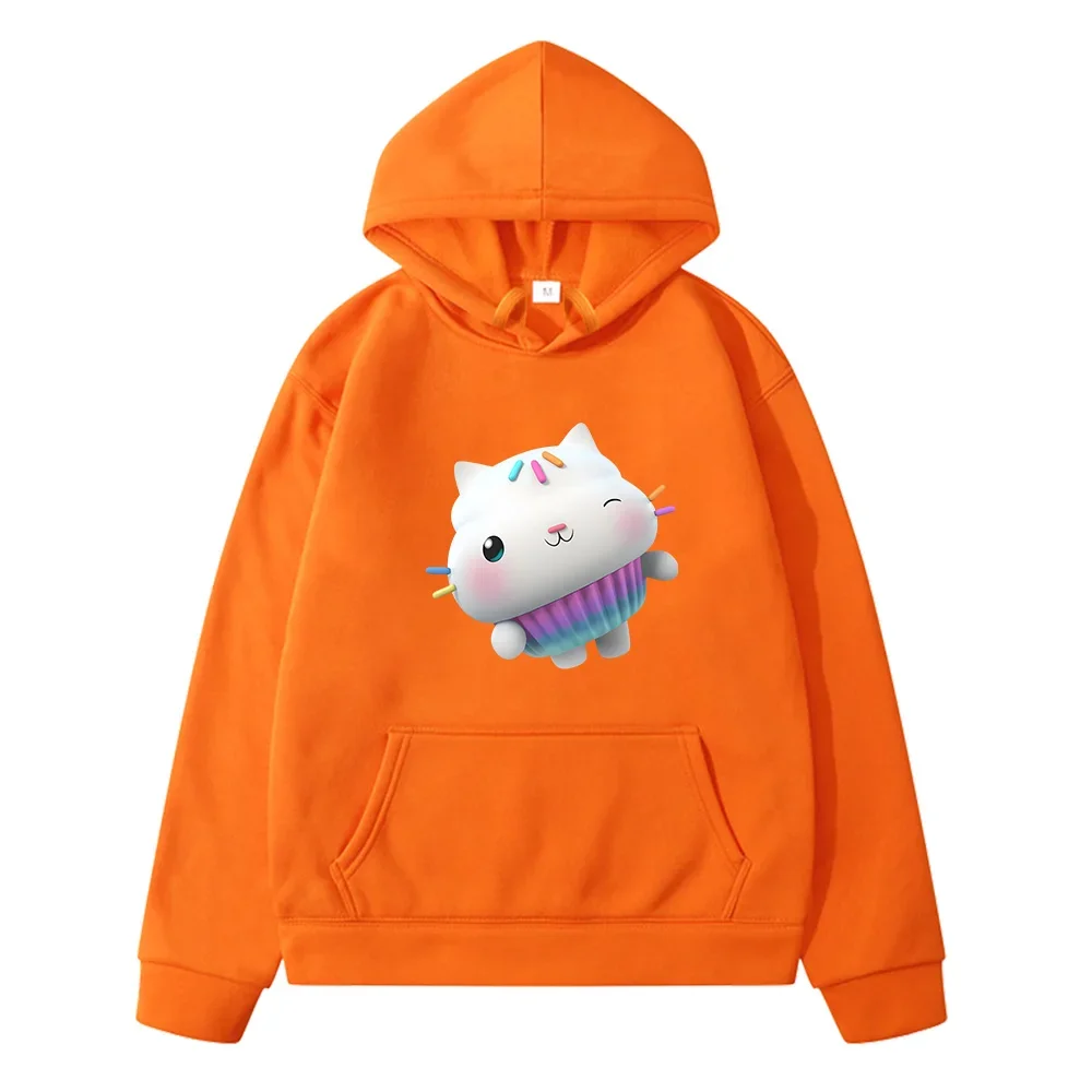 Gabbys Dollhouse Children Clothing Cat Autumn Thicken Jackets Kids Fleece Hoodies Girls Winter Warm Long Sleeve Boys Sweatshirts