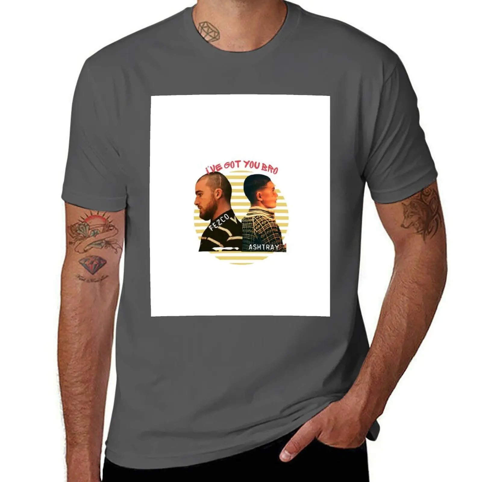 

fezco and ashtray classic shirt fez and ashtray sticker T-Shirt Basic Short Sleeve Cotton Blend T-Shirt