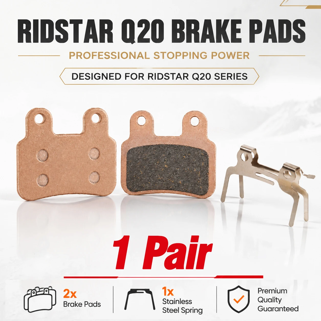 

Ridstar Q20 Brake Pads Semi-Metallic Low Noise for Bopzin Q8 M2000 C21 M22 Freego X2 KTET XD-KL.BS Hydraulic