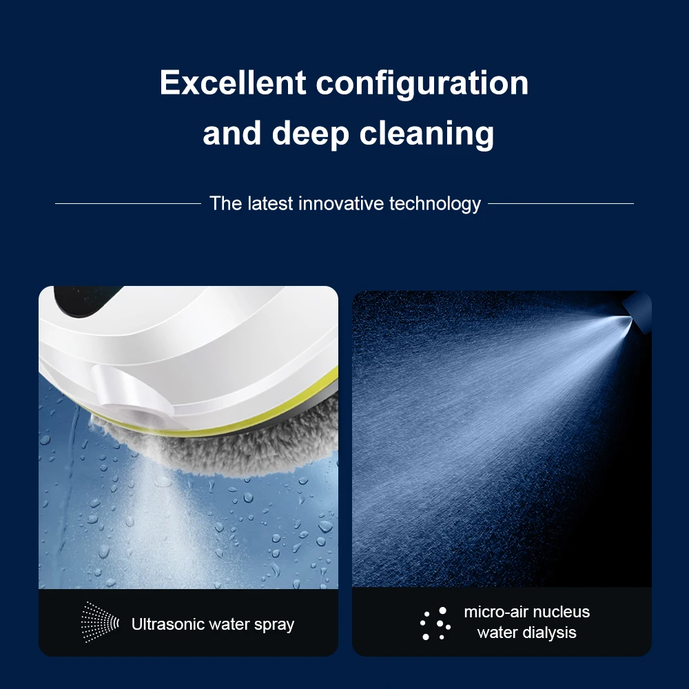PuRuiKai 2025 Robotic Window Cleaner – AI-Powered Streak-Free for Glass/Patio Doors/Tiles Ultra-Quiet & Remote Control PRK-309