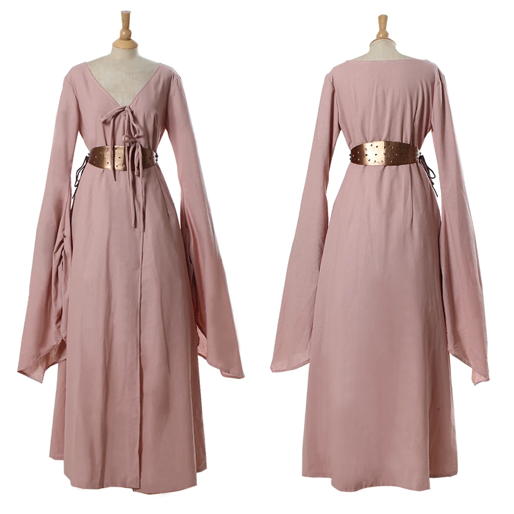 TV Series Sansa Cosplay Stark Costume Women' s Pink Dress Halloween Party Stage Performance Outfit