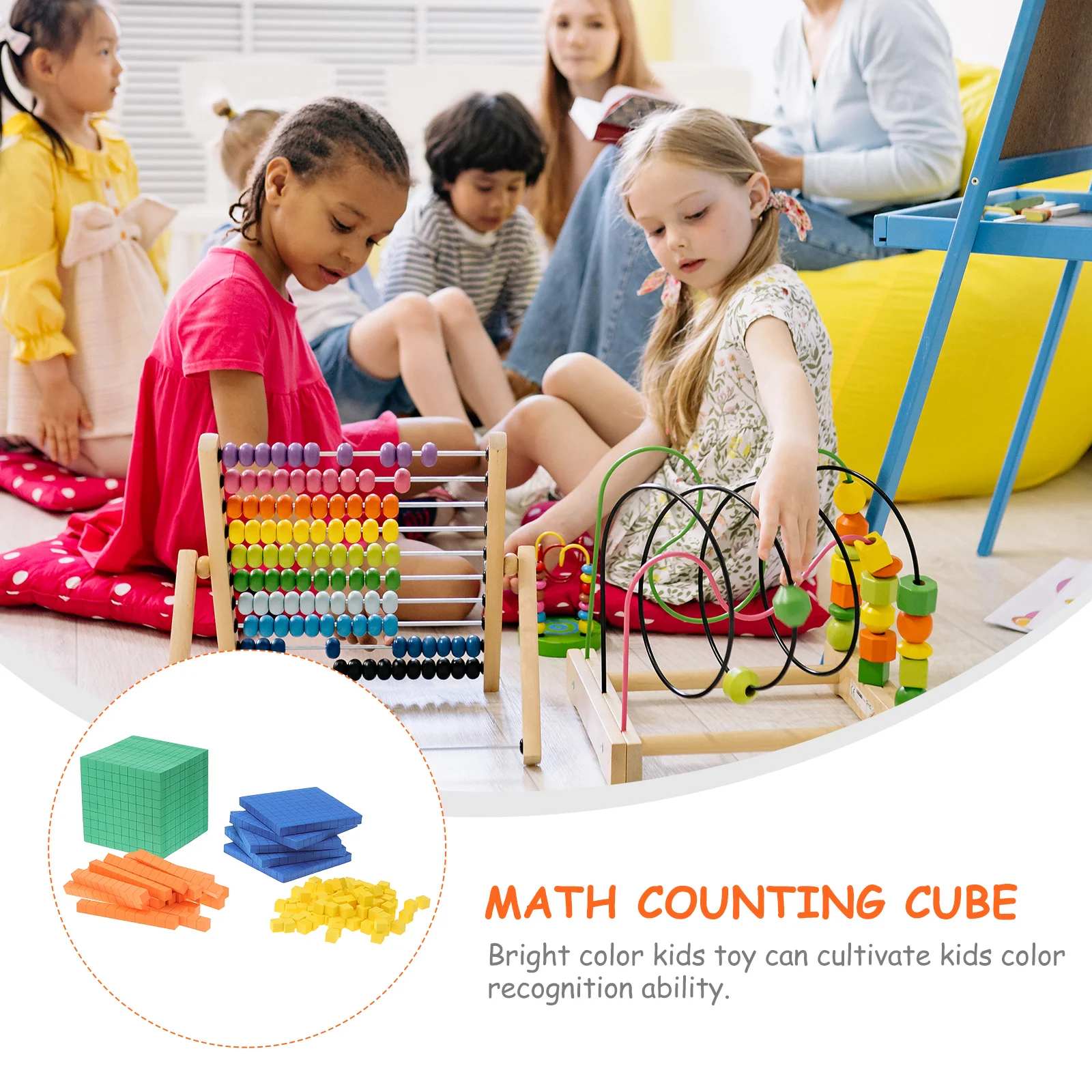 Toy Demonstration Box Toddler for Kids Math Cubes Eva Counters Counting