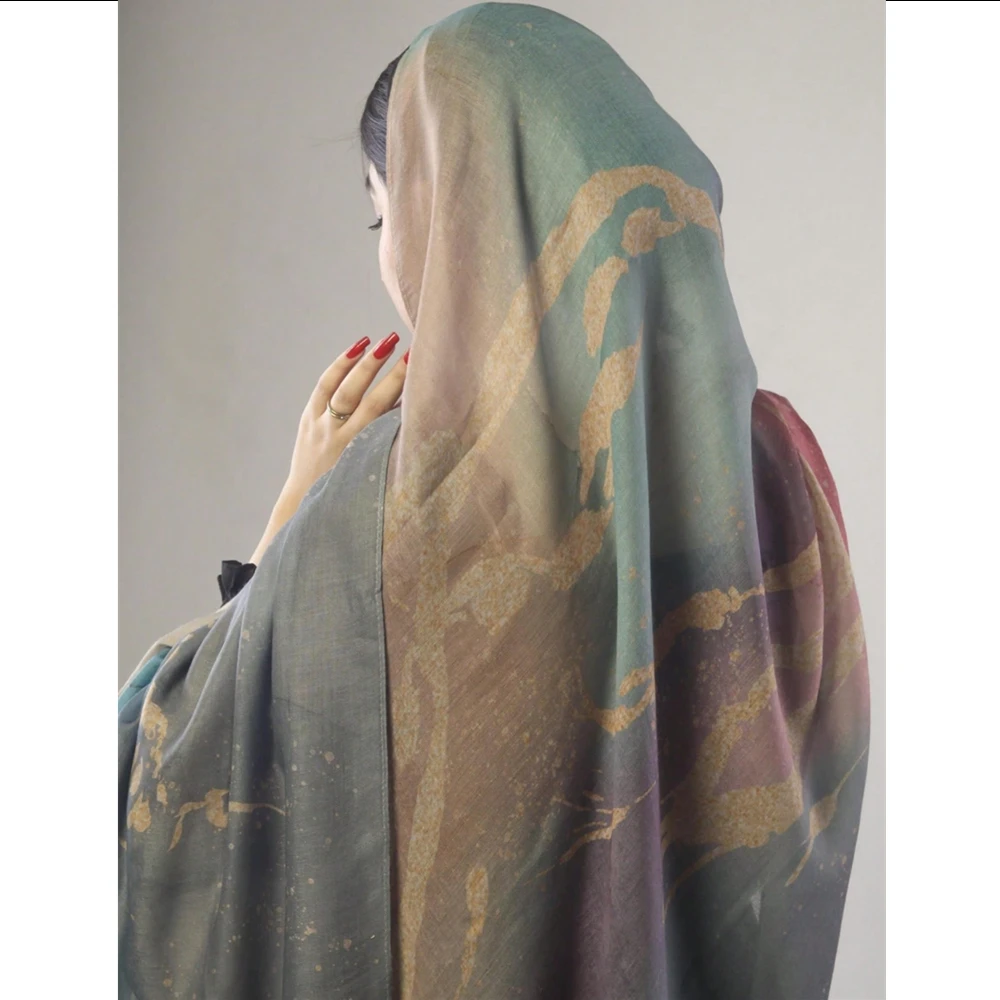 1 قطعة طباعة الموضة بوهيميا وشاح ناعم للنساء عقال الربيع الصيف تنفس النساء الحجاب وشاح الملابس والاكسسوارات