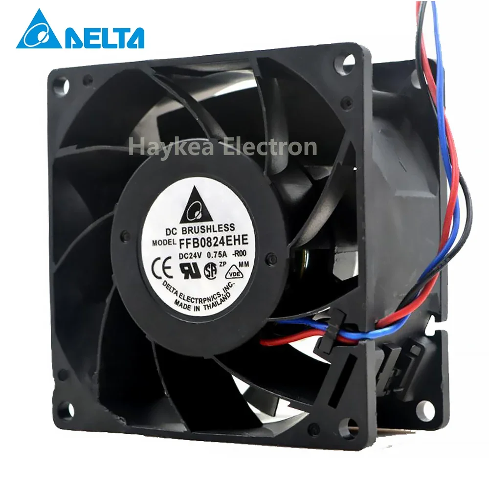 Original Delta FFB0824EHE 8038 80x80x38mm 8cm DC 24V 0.75A 3 Line Double Ball Bearing Cooling Fan