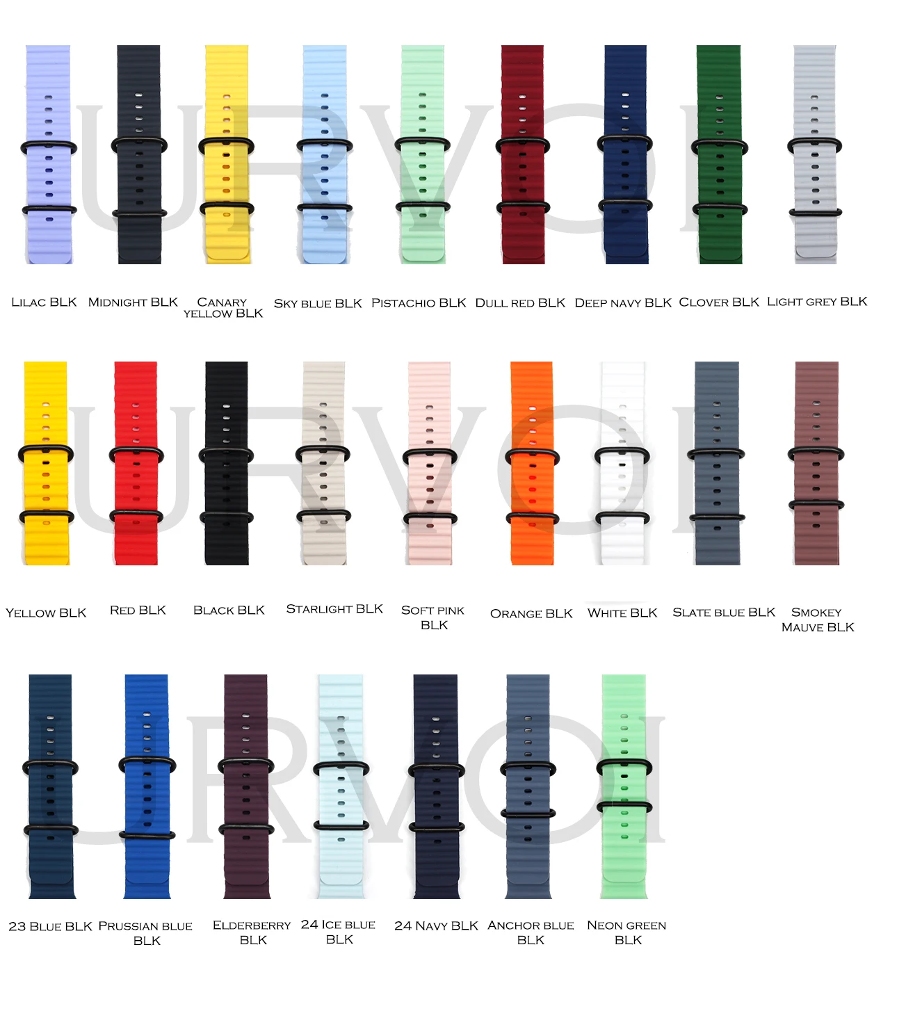 URVOI Ocean Band لساعة Apple Ultra 3 2 حزام سلسلة 11 10 9 8 SE سوار رياضي لساعة iWatch سوار معصم من السيليكون مشبك أسود 49 ملم