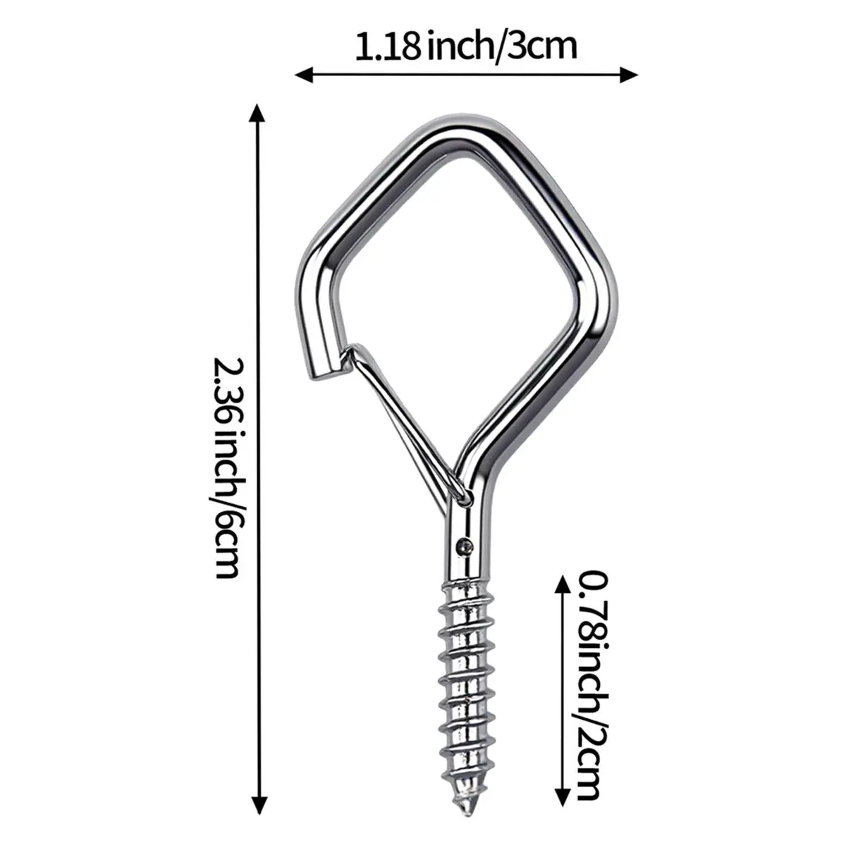 【HOT A88T】 12 Pcs 304 Ceiling Hooks for Hanging Plants, Wind Chimes, String Lights - Heavy Duty Hooks with Safety Buckle