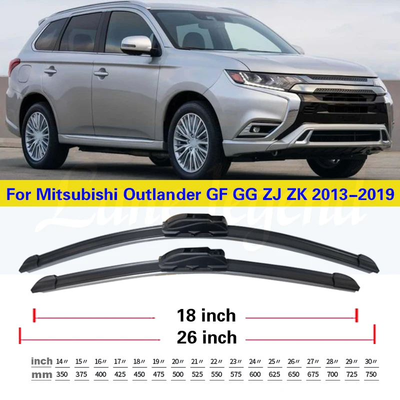 For Mitsubishi Outlander GF GG ZJ ZK 2013 2014 2015 2016 2017 2018 2019 Car Front Wiper Blades Brushes Cutter Accessories 26\