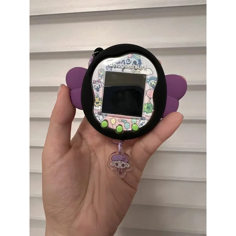 Tamagotchi uni-funda protectora de silicona electrónica para mascotas, colgante de un solo artículo anticaída, Ángel y Diablo, cubierta suave, regalos para niños