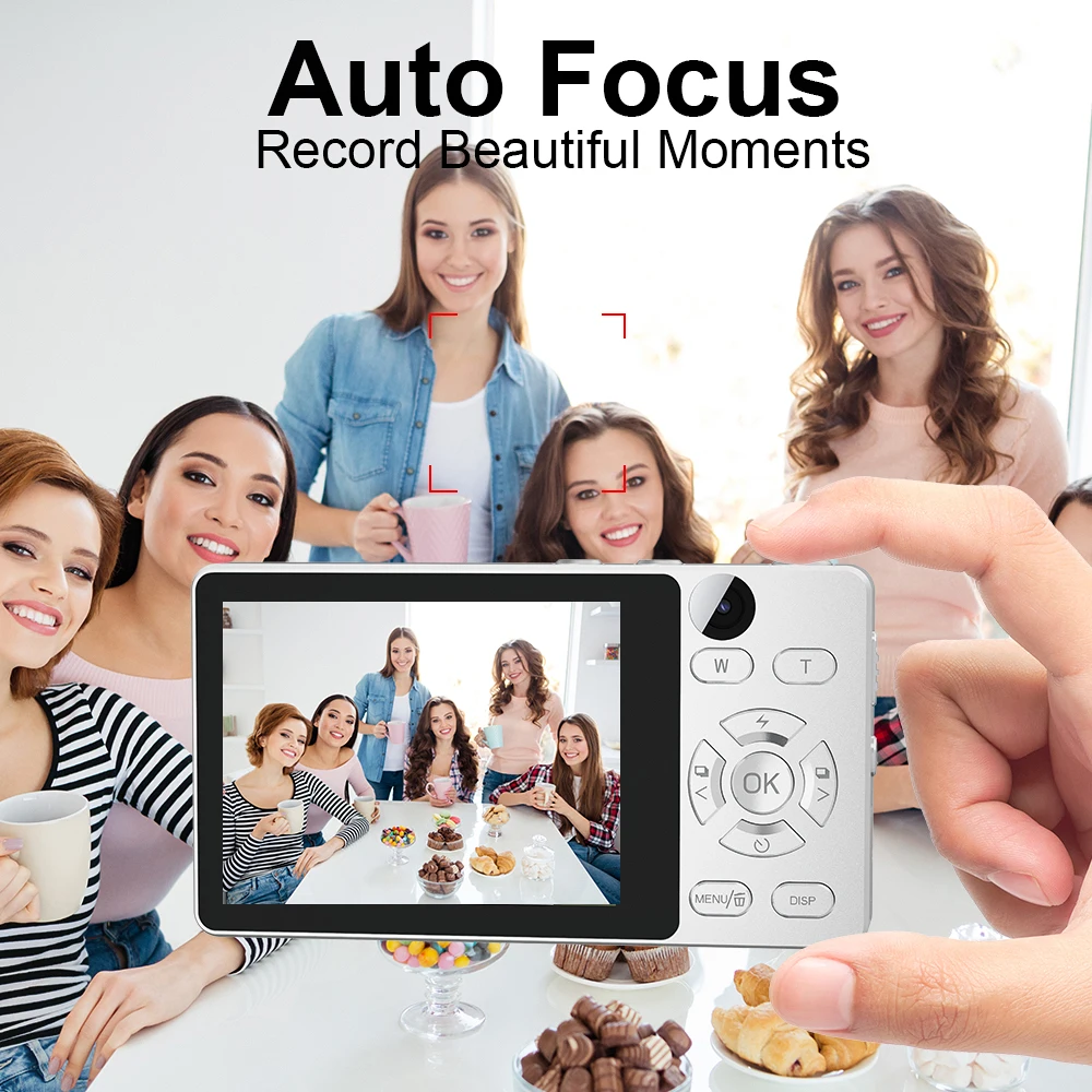 Telele A61 4K Cyfrowa Kamera Autofokus Kamera do Vloggingu HD z 64MP Duży Ekran 2.8" Kamera Filmowa do Fotografii dla Dzieci