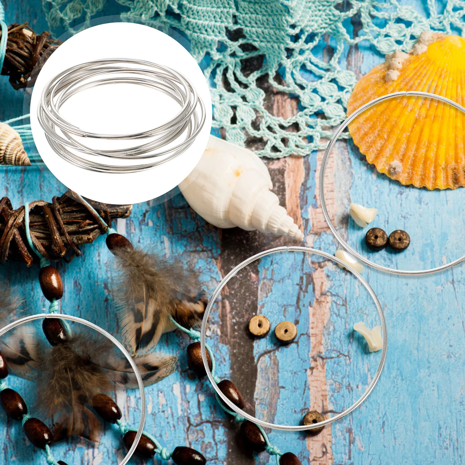 

10 pcs Metal Dreamcatcher Hoop 10Cm Smooth Round Ring For Diy Craft Wall Hanging Decor Bead Macrame Plant Hanger