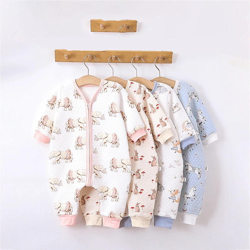 

Autumn Winter 0-3Y Newborn Boys Rompers Cartoon Jacquard Thicken 100% Cotton Kids Baby Girls Bodysuits Toddler Boys Bodysuits