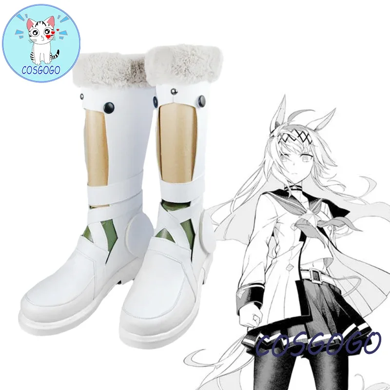 Anime!Umamusume:Pretty Derby Oguri Cap cosplay shoes PU Leather Shoes Halloween Carnival Boots Cosplay Prop Custom Made