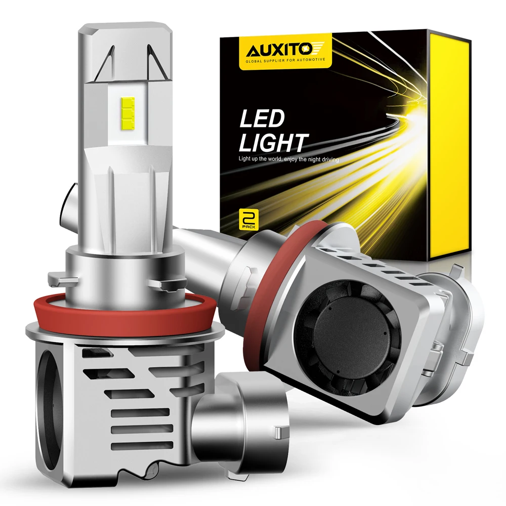 

AUXITO 2 шт. 24000LM H11 Светодиодные фары ZES Chip Автомобильные лампы H8 HB3 HB4 9005 9006 H4 9003 Фара дальнего ближнего света Turbo Canbus