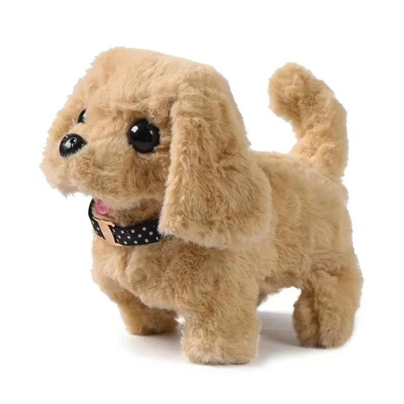 Interactive Plush Toy Electric Pet Stuffed Animal Toy Barking Walking Tail Wagging Mood Appease Kids Pet Raise Toy