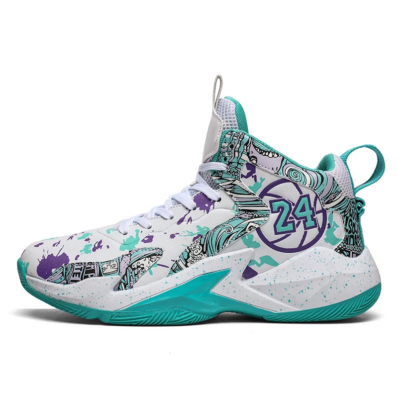 Commemorative Edition High-Top Basketball Shoes for Teenagers, Anti-Slip, Basketball Trendy Sports and Casual Shoes Students