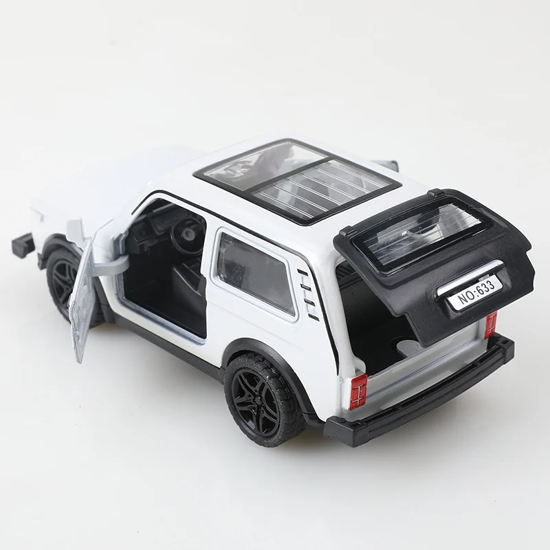 (Corrugated box) 1/36 scale, Niva Trail and Hunter Waze style toy cars, powerful spring function, metal casting, toys, bestgift
