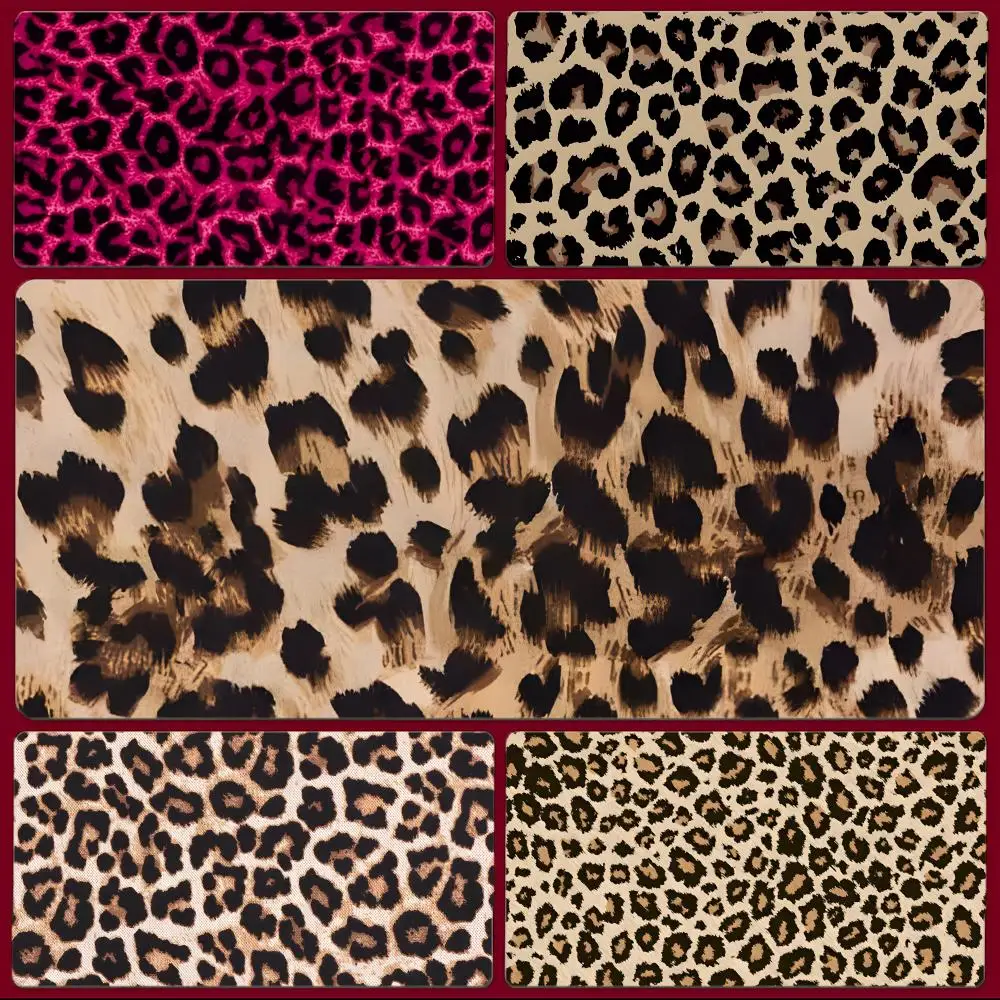 pattern fashion L-Leopard Print Mouse Pad Large Gaming Mousepad with Stitched Edges Thickened Desk Mat PC