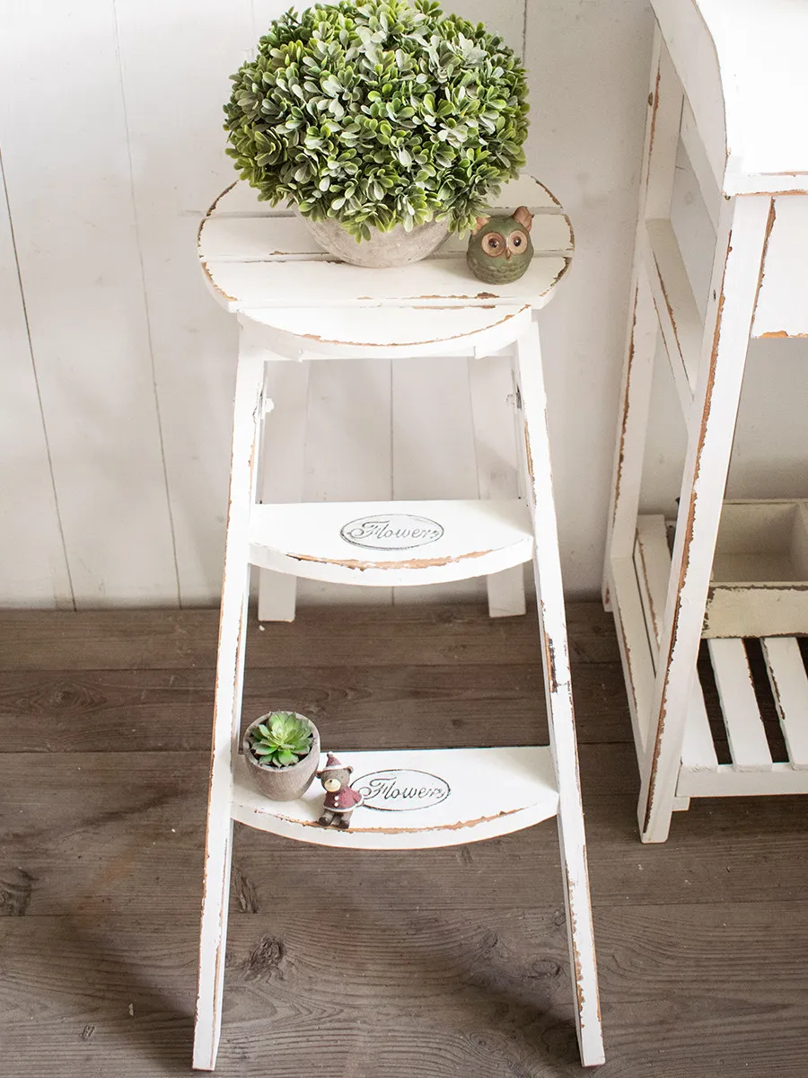 American retro old thick anti-corrosion flower stand courtyard solid wood