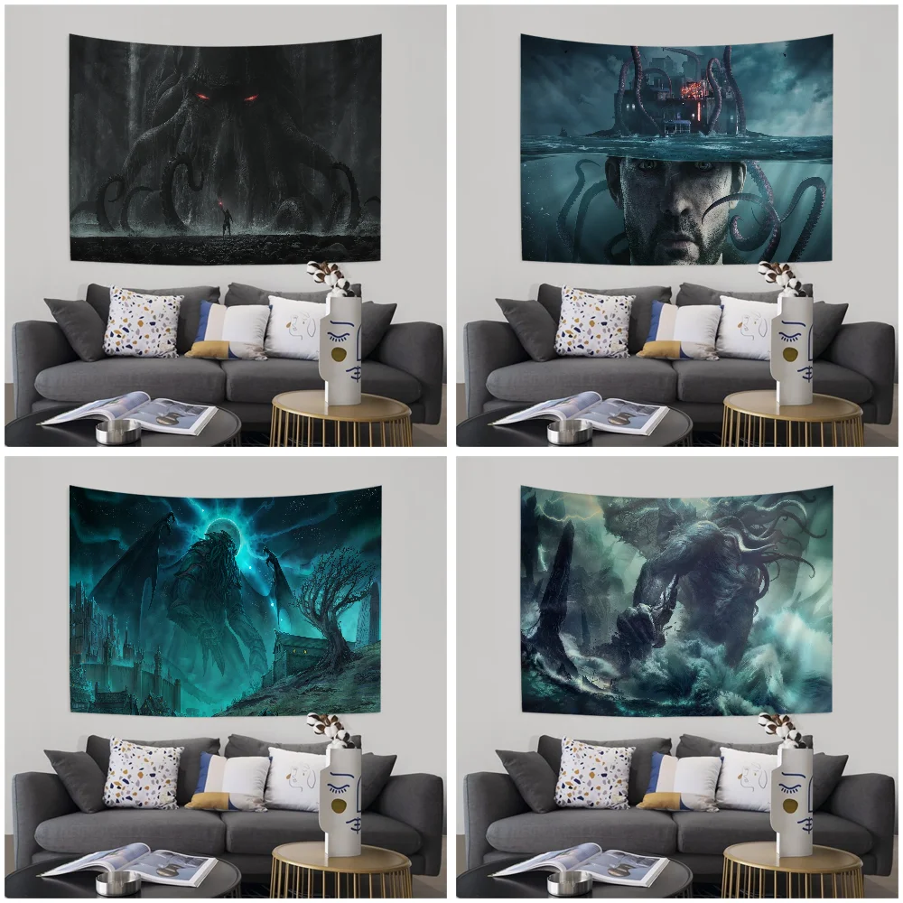 

Cthulhu Colorful Tapestry Wall Hanging Hanging Tarot Hippie Wall Rugs Dorm Art Home Decor