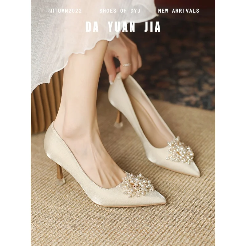 

Two-Way Wearable Red Wedding oes High Heels Thin Heel Princ Sle Faionable Autumn Wedding oes for Brides