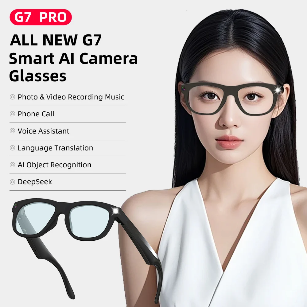 

Smart AI Photo Glasses 4KHD Camera Translation Bluetooth Call Video Music Multifunctional Player Sunglasses For Men Women