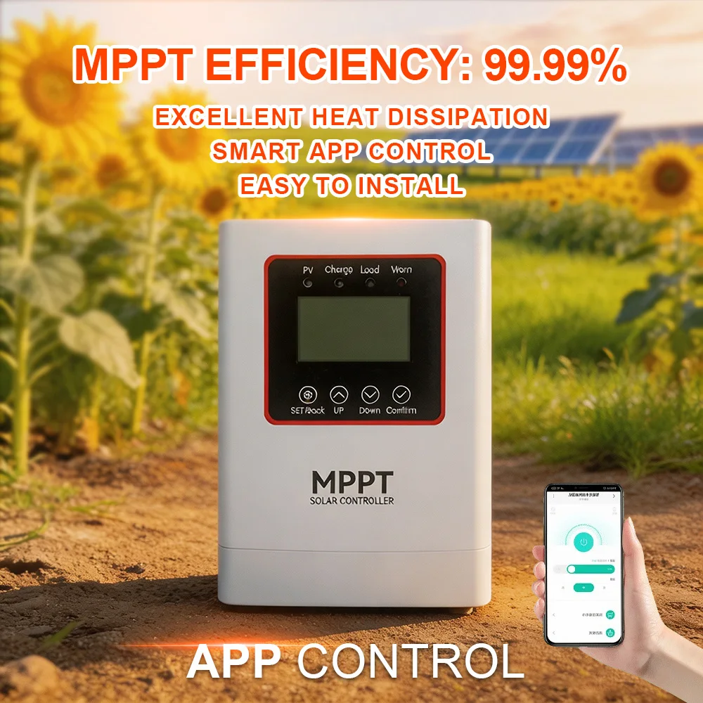 

MPPT Solar controller charger APPOperation40 50 60 80 100 120A 12V24V48VAutomatic Can be set12V-120V